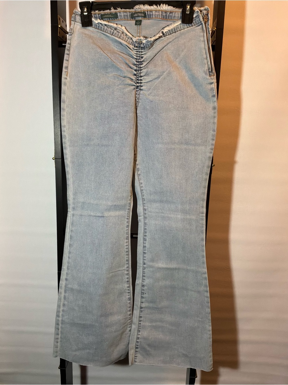 🌙✨wild fable Light Blue High-Rise Ruched Flare Jeans